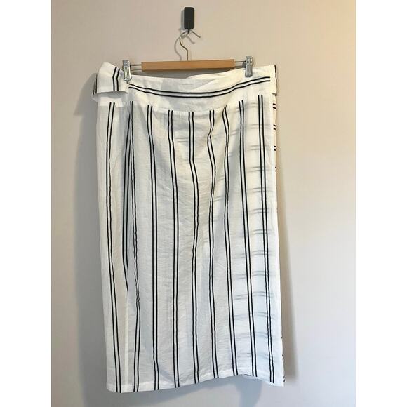 Summersalt Womens XL 1X 2X Easy Breezy Voile Sarong Cover White w/Black Stripes - Picture 4 of 8